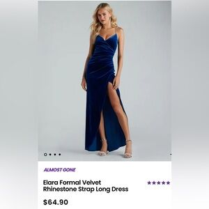 Elara Formal Velvet
Rhinestone Strap Long Dress